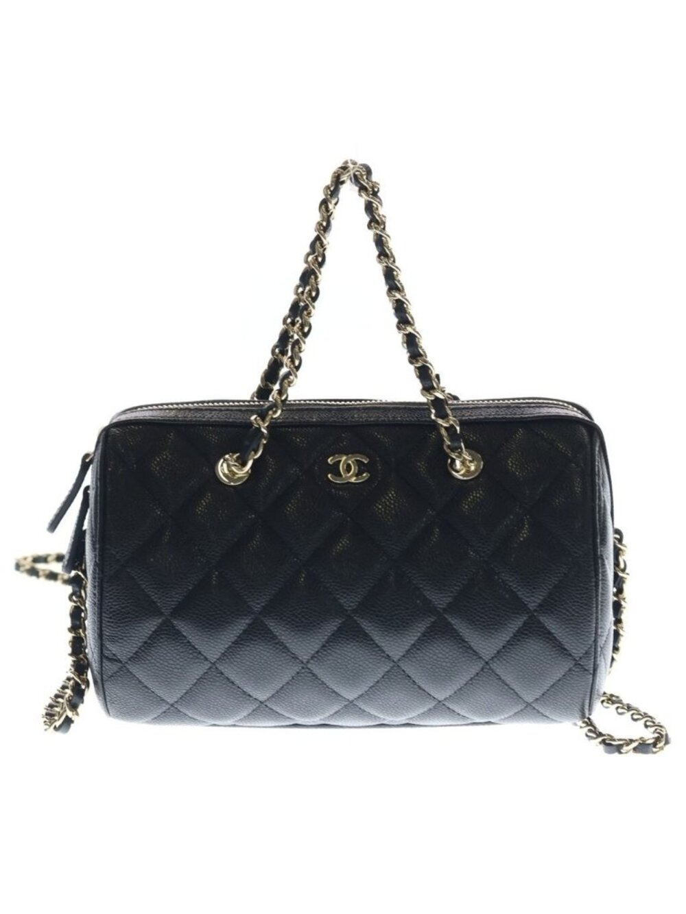 Chanel Quilted Timeless Classic Line Caviar Leather Gold 2-Way Chain Shoulder